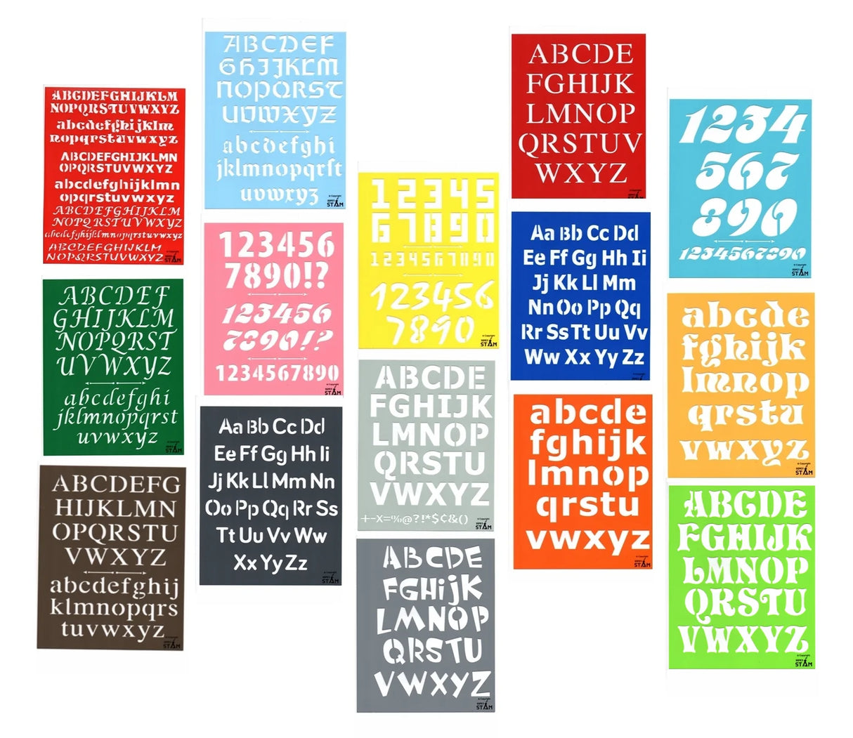 Plastic tracing Stencils Set for Children Alphabet and Number Drawing Painting Pretty Great Fonts for Yearbook (8x10 inches) 15 Pack - LEHADAR