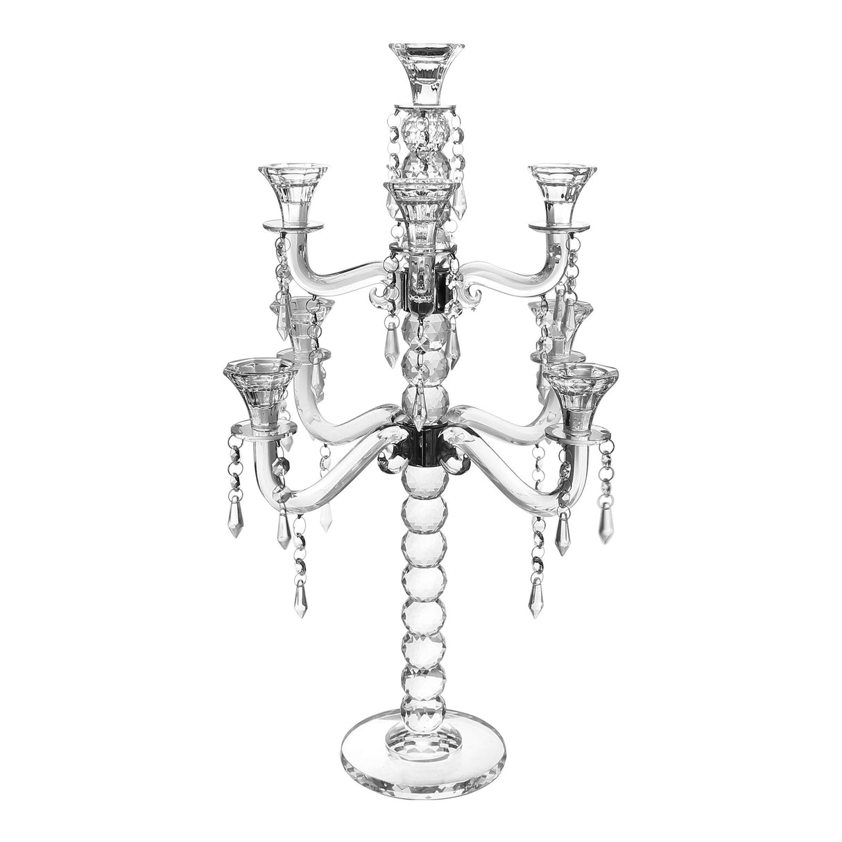 Candelabra 9 Branch with Hanging Crystals 25" - LEHADAR