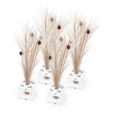 Majestic Feather Decor Engraved GD/SL/BK W/Crystals (Pack of 4) - LEHADAR
