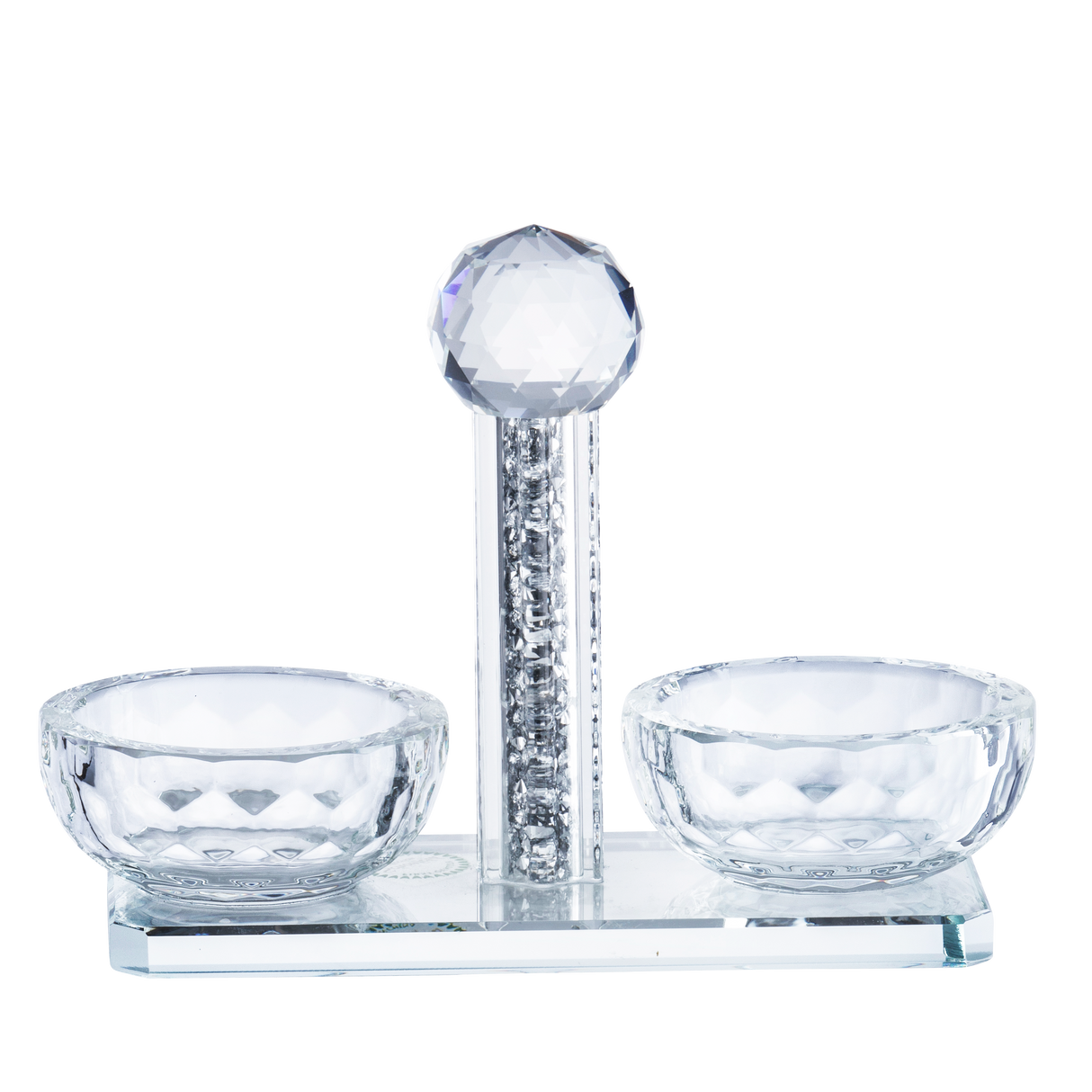 Crystal Salt Holder With Silver Stones - LEHADAR
