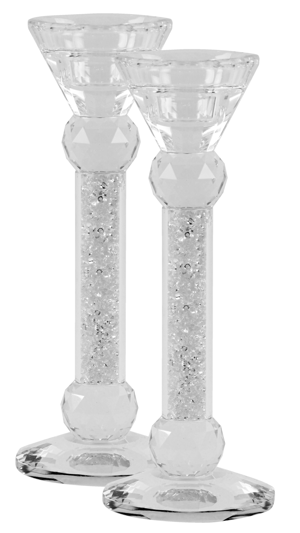 Crystal Candle Holder Broken Glass 7" - LEHADAR