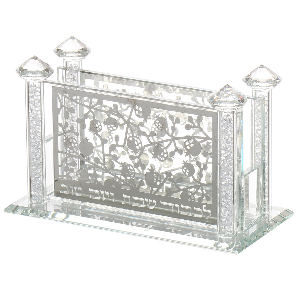Crystal Match Box With Silver Plate 5.14x2.58x3.14" - LEHADAR