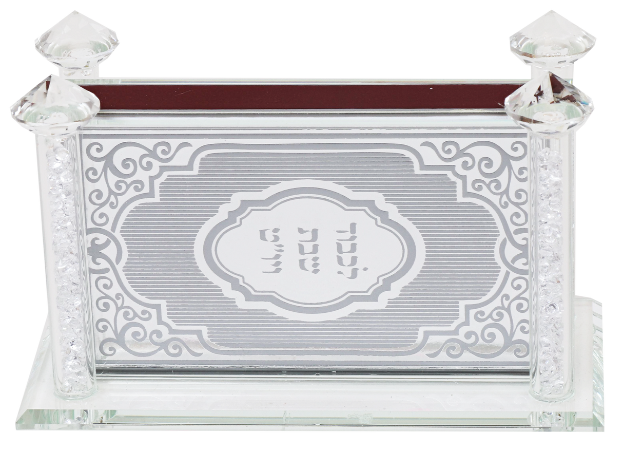 Crystal Match Box Holder With Poles broken Glass 5.14x2.58x3.14" - LEHADAR