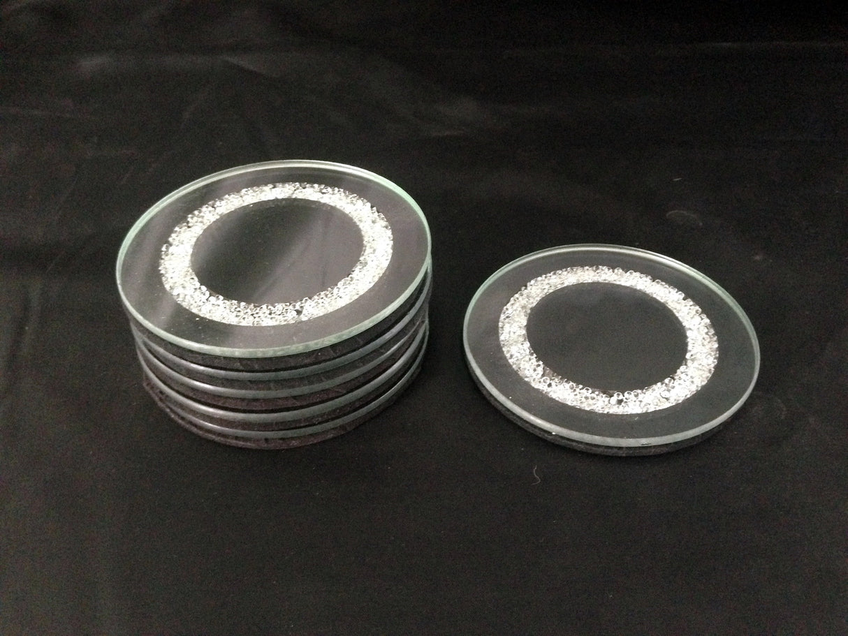 Set Of 6 Round Mirror Coasters - LEHADAR