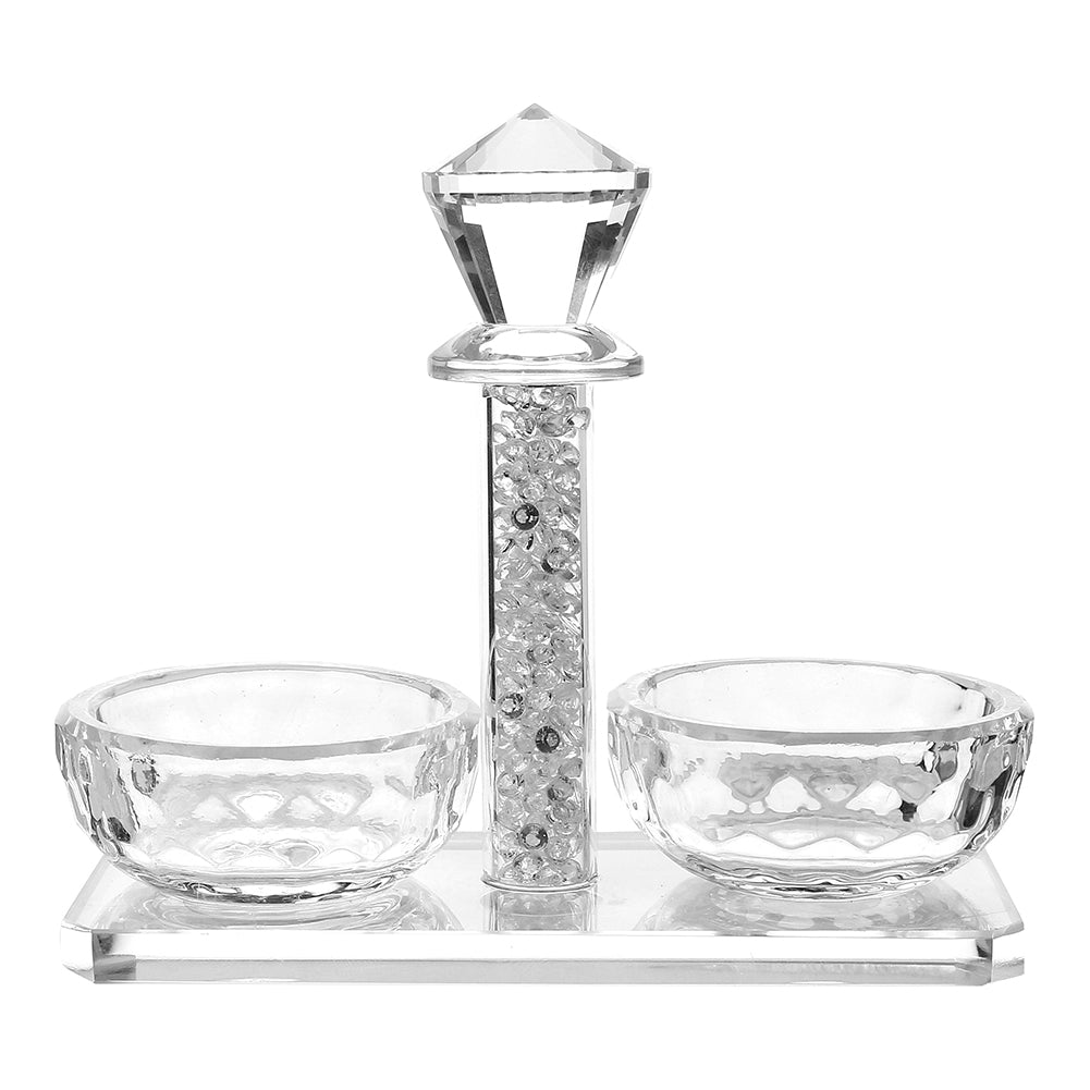 Crystal Salt Holder Broken Glass 4.5x5" - LEHADAR