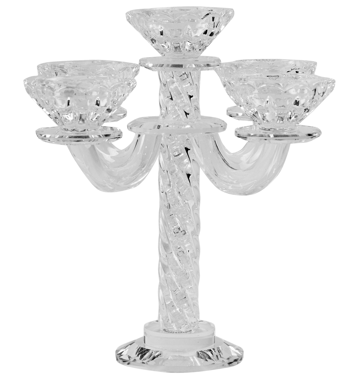Crystal Candelabra 5 With Light Silver Stones - LEHADAR