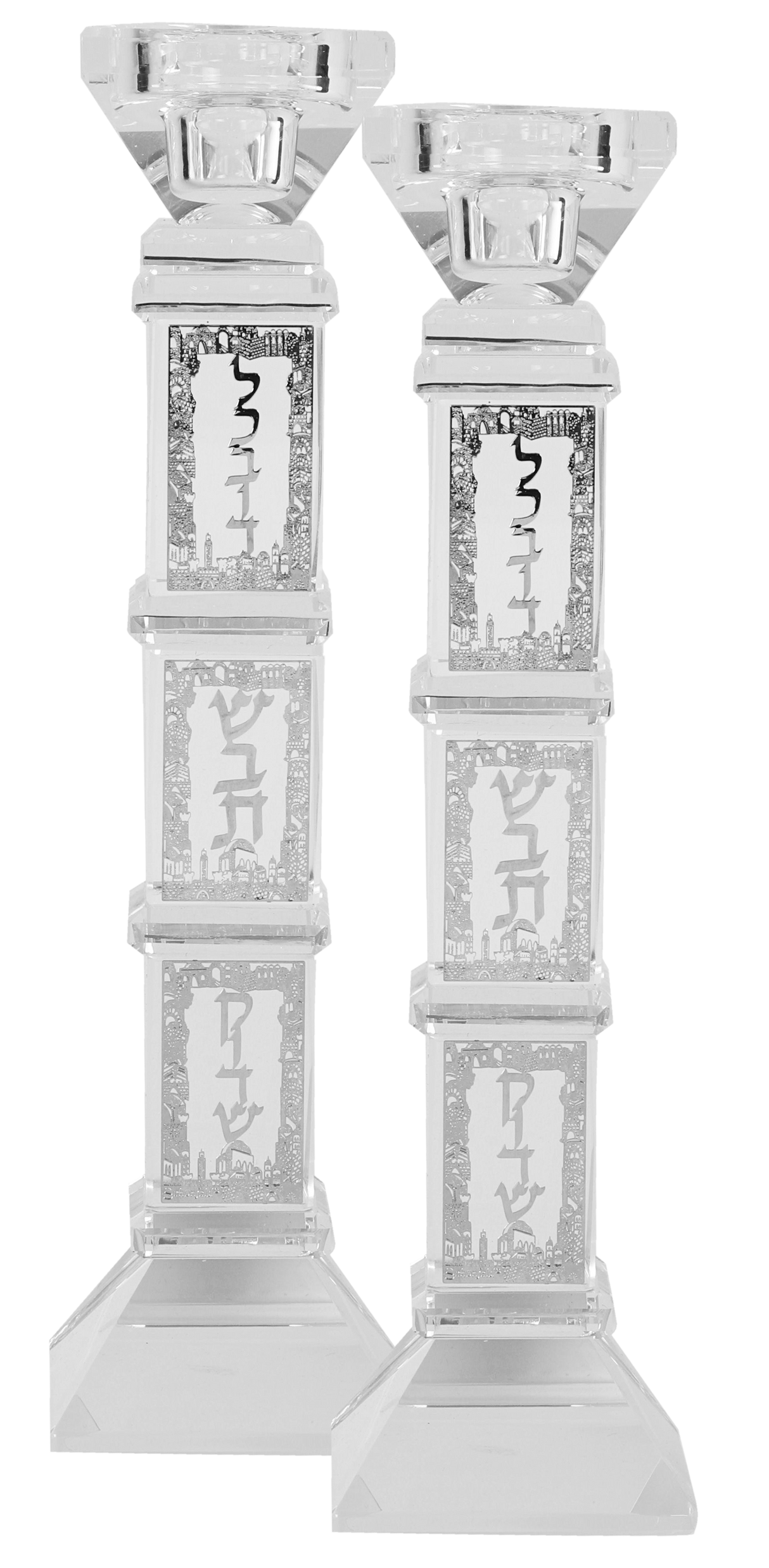 Crystal And Silver Candlesticks - LEHADAR