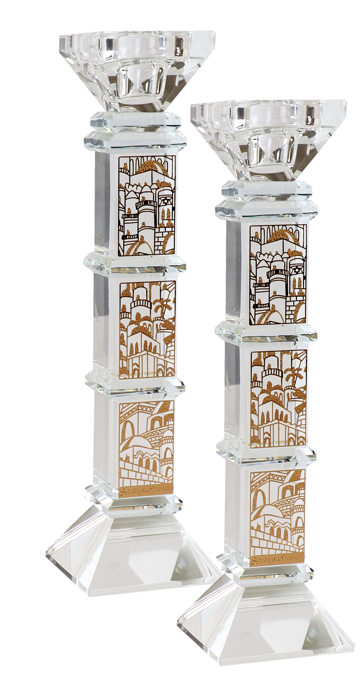 Crystal And Gold Candlesticks - LEHADAR