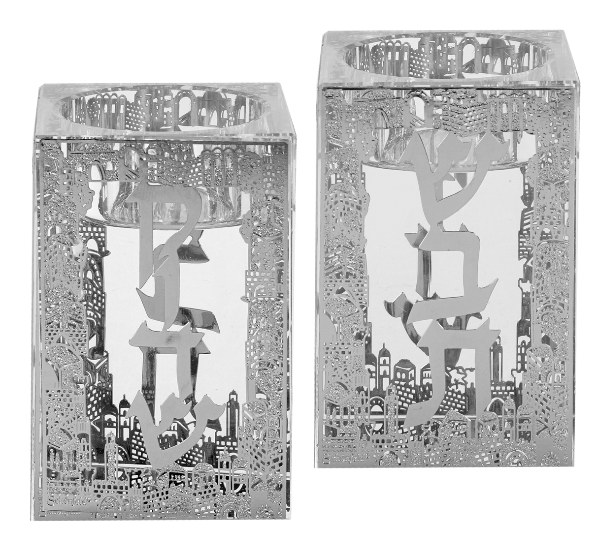 Crystal And Silver Tealight Candle Holder 3"H X 2"W - LEHADAR