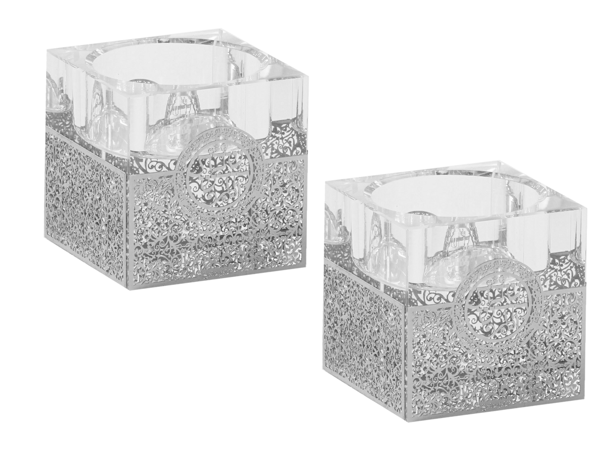 Crystal And Silver Tealight Candle Holder - LEHADAR