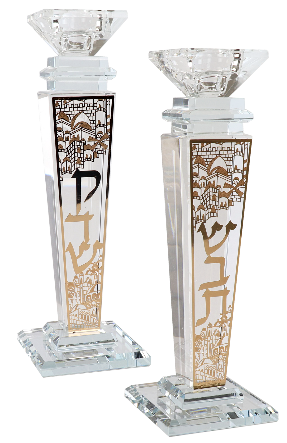 Crystal And Gold Candlesticks - LEHADAR