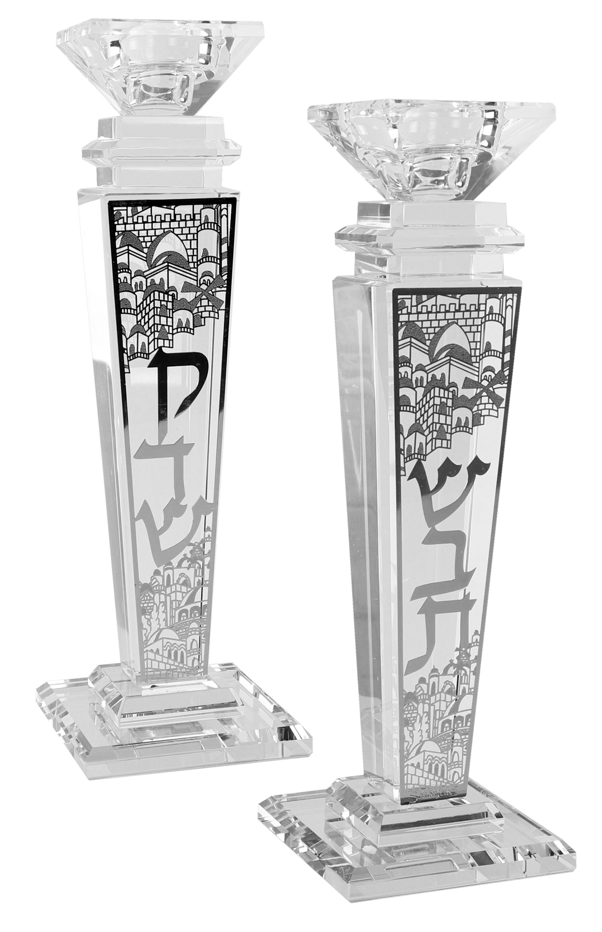 Crystal And Silver Candlesticks - LEHADAR
