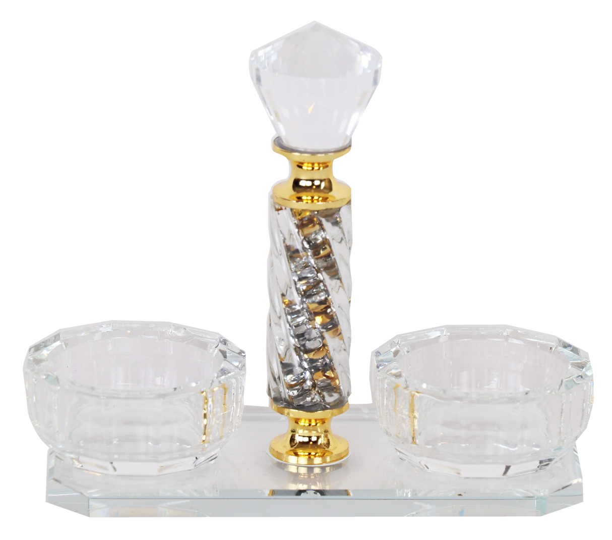 Crystal Salt & Pepper Holder Gold Decoration - LEHADAR
