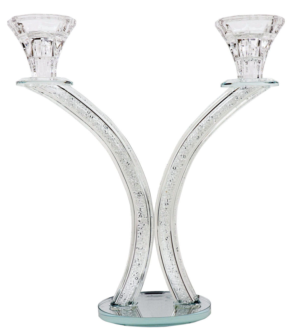 Crystal Candelabra broken glass 2 Branch - LEHADAR