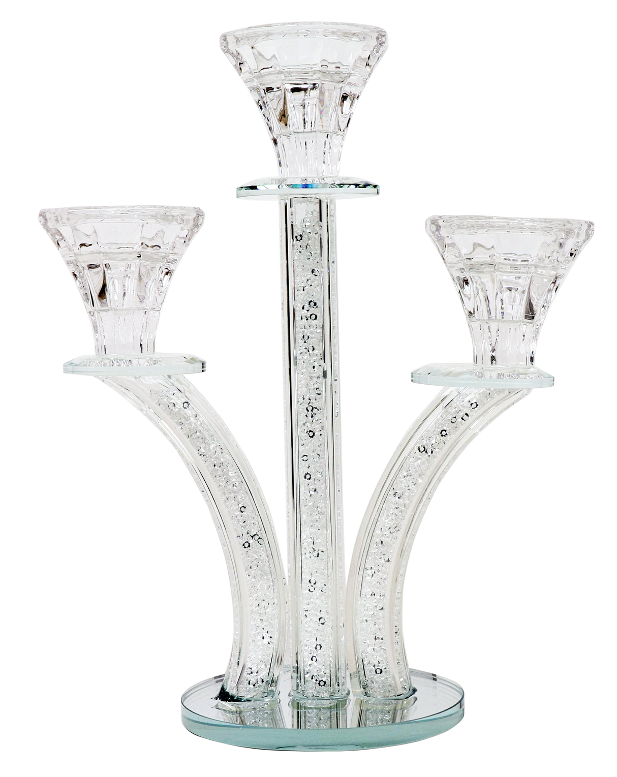 Crystal Candelabra broken glass 3 Branch - LEHADAR