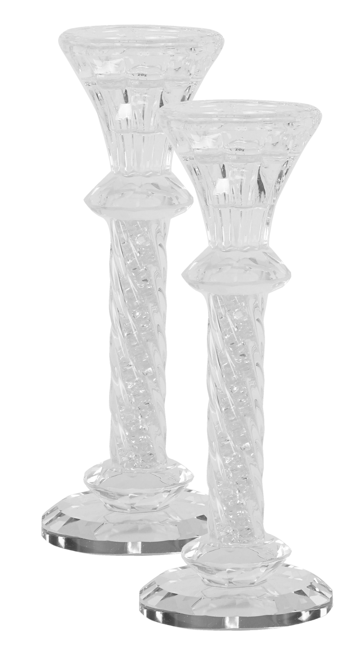 Crystal Candlesticks White Stones 8.5" - LEHADAR