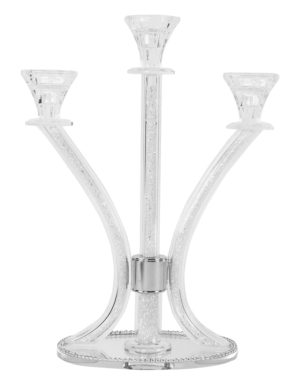 Candelabra 3 White Stones 14" - LEHADAR