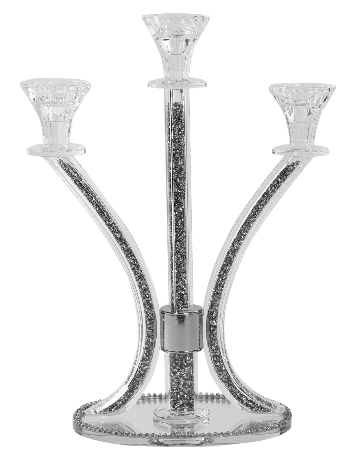 Candelabra 3 Silver Stones 14" - LEHADAR