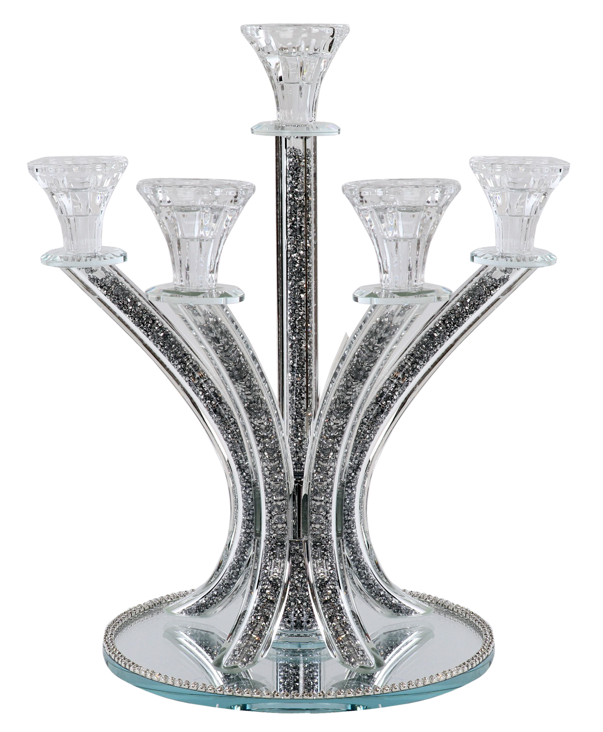 Candelabra 5 Silver Stones 14" - LEHADAR