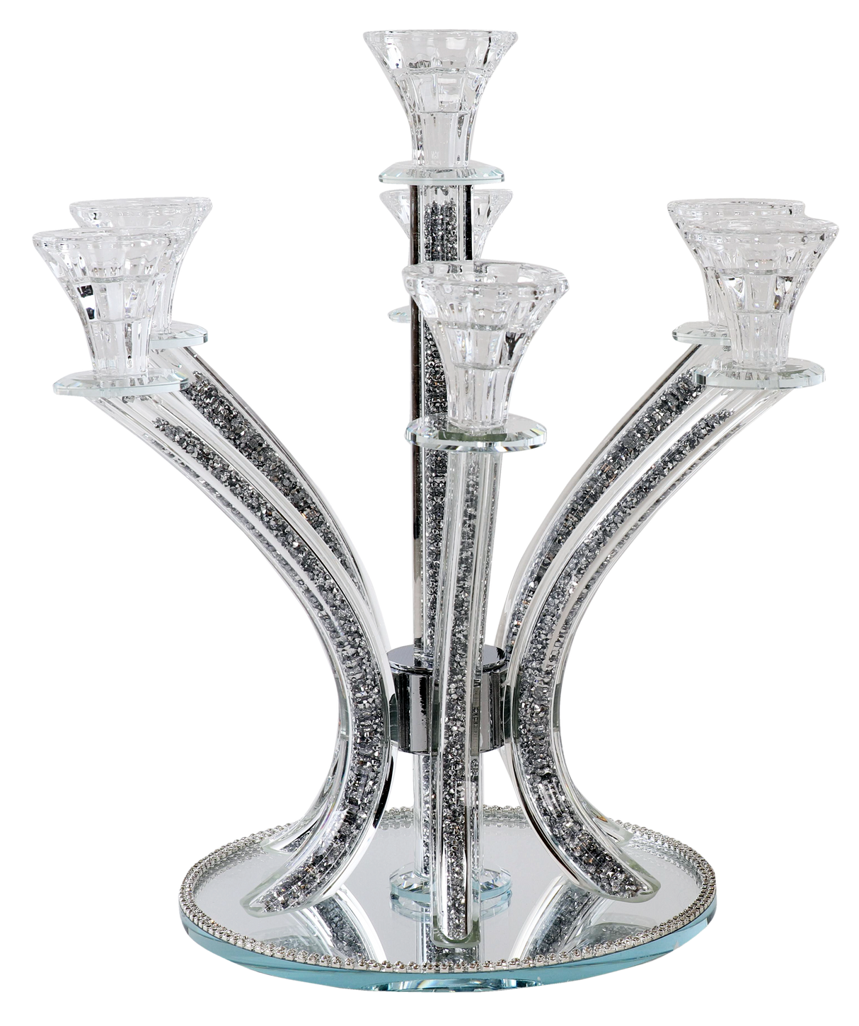 Candelabra 7 Silver Stones 14" - LEHADAR