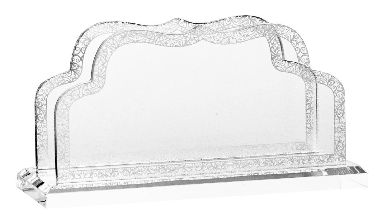 Acrylic Napkin Holder - Carved Royal Design - LEHADAR