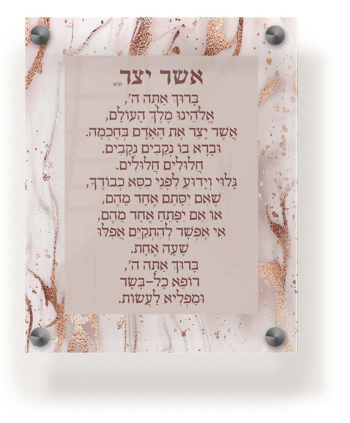 Acrylic Asher Yatzar Wall Frame Edos Mizrach 9.5x11.5 - LEHADAR