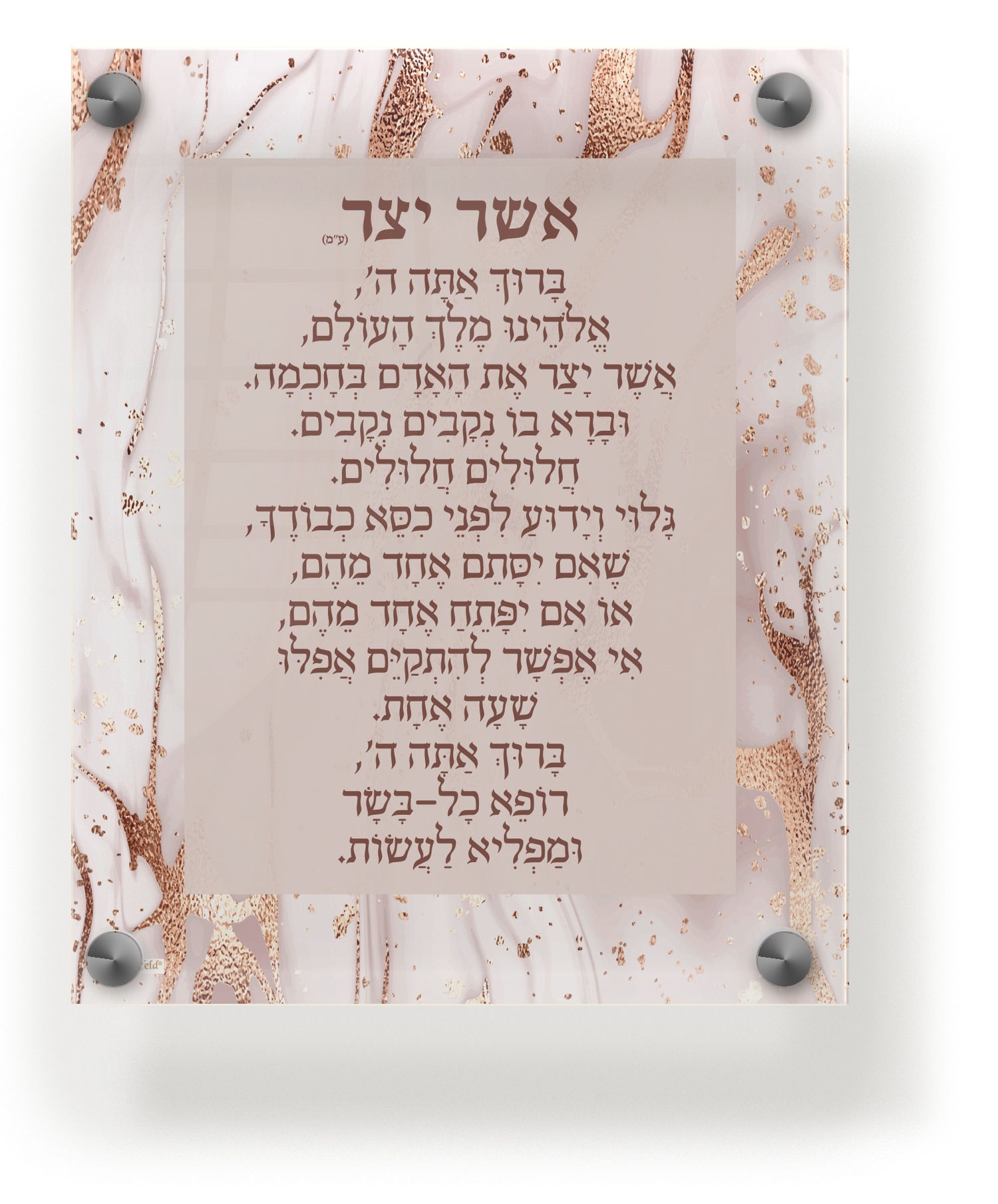 Acrylic Asher Yatzar Wall Frame Edos Mizrach 9.5x11.5 - LEHADAR