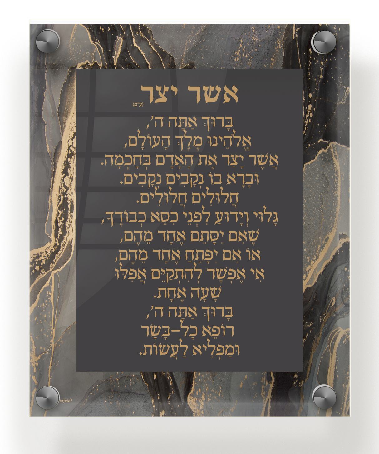 Acrylic Asher Yatzar Wall Frame Edos Mizrach 9.5x11.5 - LEHADAR