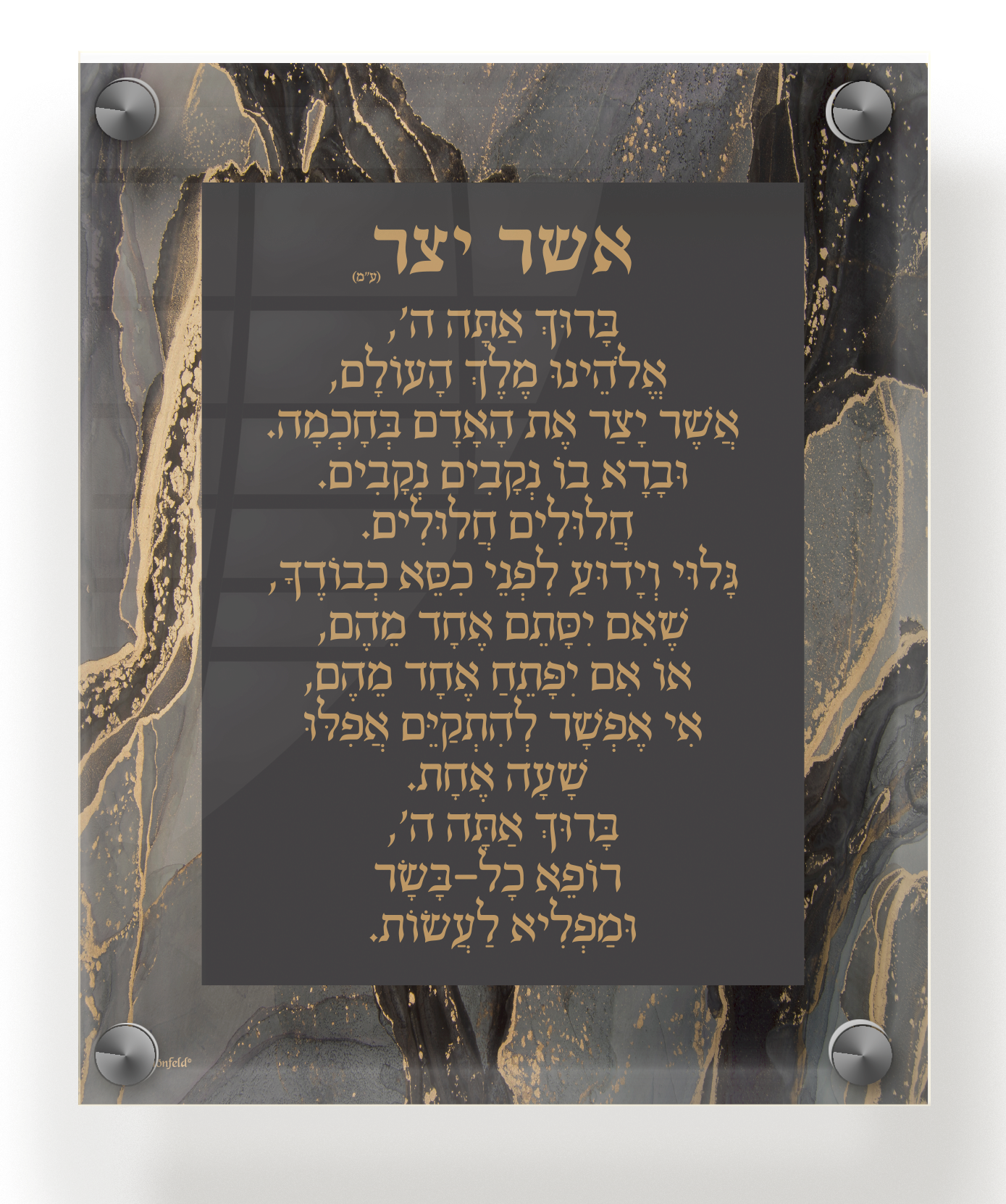 Acrylic Asher Yatzar Wall Frame Edos Mizrach 9.5x11.5 - LEHADAR