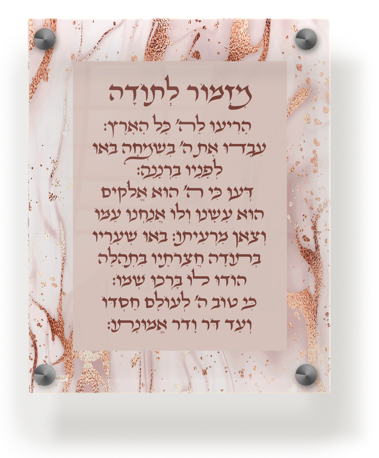 Acrylic Mizmor Letoda Wall Frame 9.5x11.5 - LEHADAR