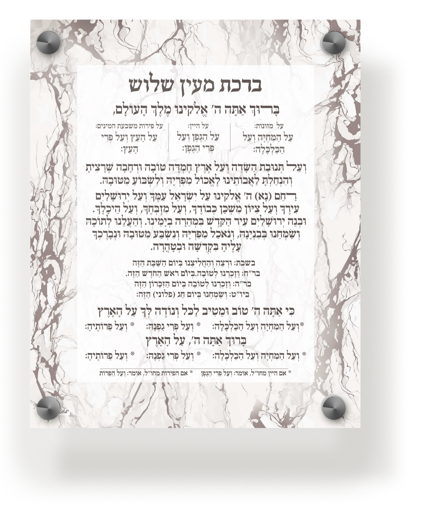 Acrylic Al Hamichia Wall Frame Ashkenaz 9.5x11.5 - LEHADAR