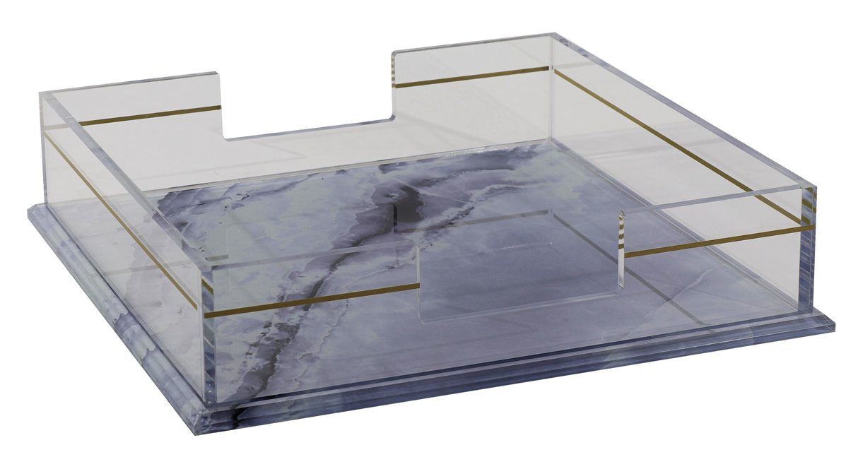 Acrylic Flat Napkin Holder - Marble Design - LEHADAR