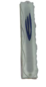 G BLUE WAVE GLASS MEZUZAH 15 CM - LEHADAR