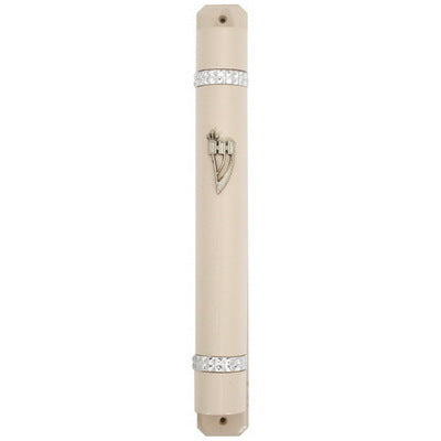 Wood Mezuzah 12 Cm Off-White - LEHADAR