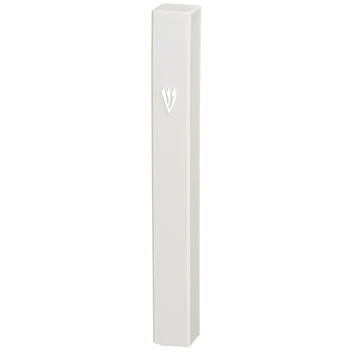 White Plastic Mezuzah with Rubber Cork 15 cm - LEHADAR
