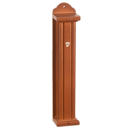 Wooden Brown Mezuzah Stripes - LEHADAR