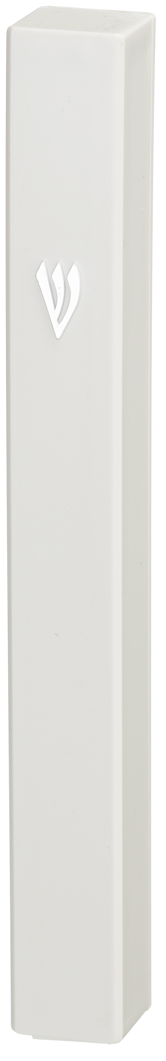 White Plastic Mezuzah With Rubber Cork 12 Cm - LEHADAR