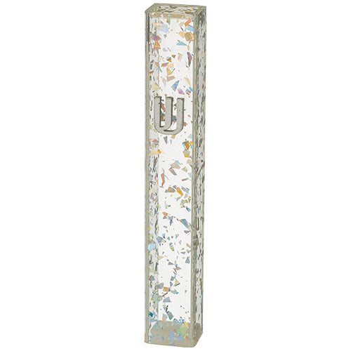 Perspex Mezuzah - Glitter Silver - LEHADAR