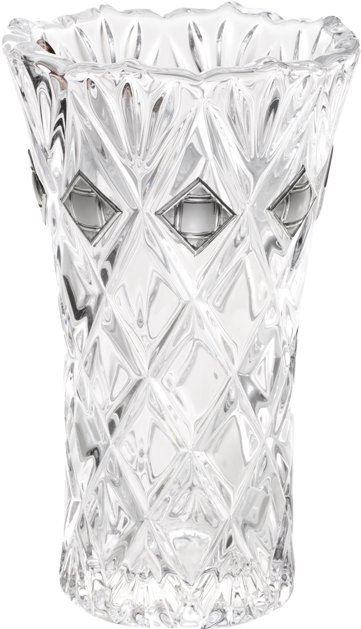 Crystal Vase Silver Cubes - LEHADAR