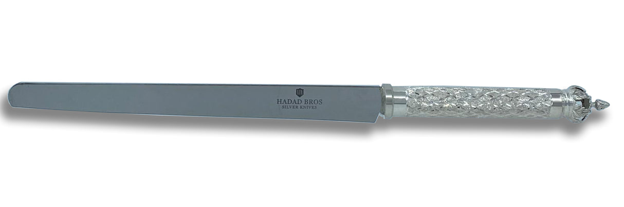 Hadad 925sc Silver Knife diamond Swiss Super Sharp Blade 16 3/4" NON Serrated - LEHADAR