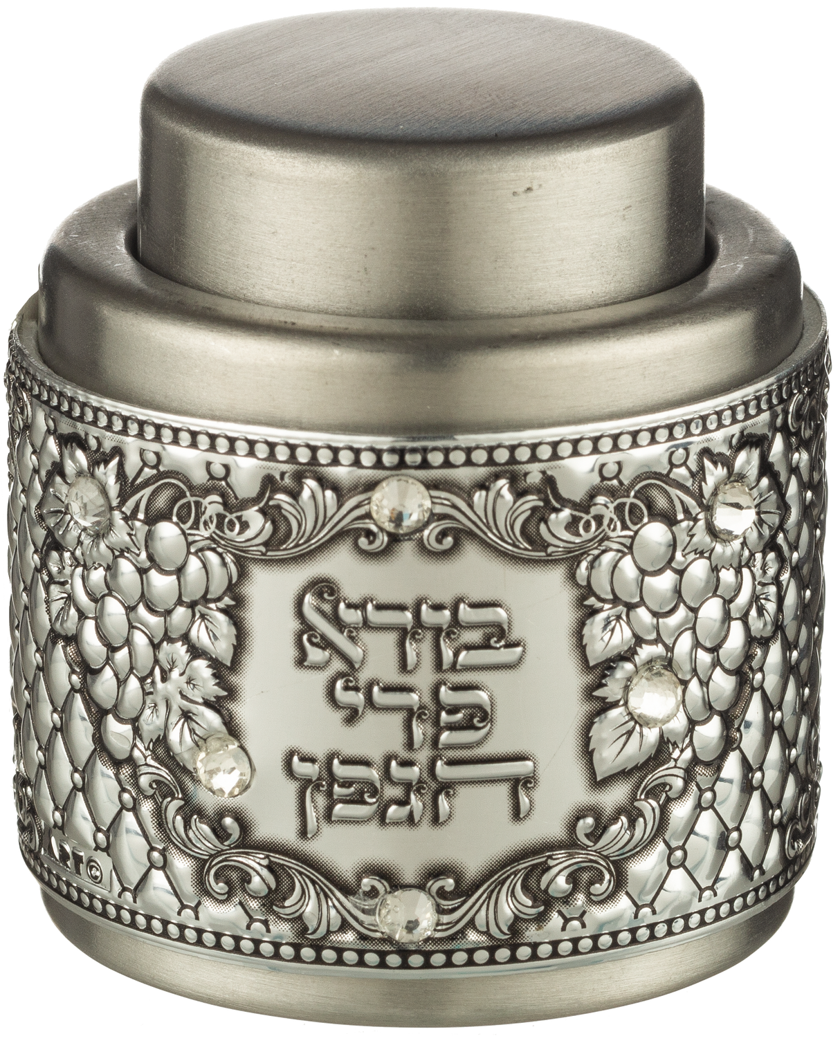 Full Display Of 12 Wine Stoppers With Metal Plaque - LEHADAR