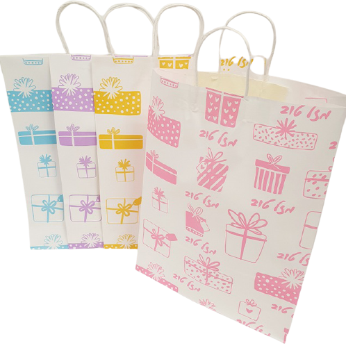 Solid colored "good luck" paper bag 42X31 cm - LEHADAR