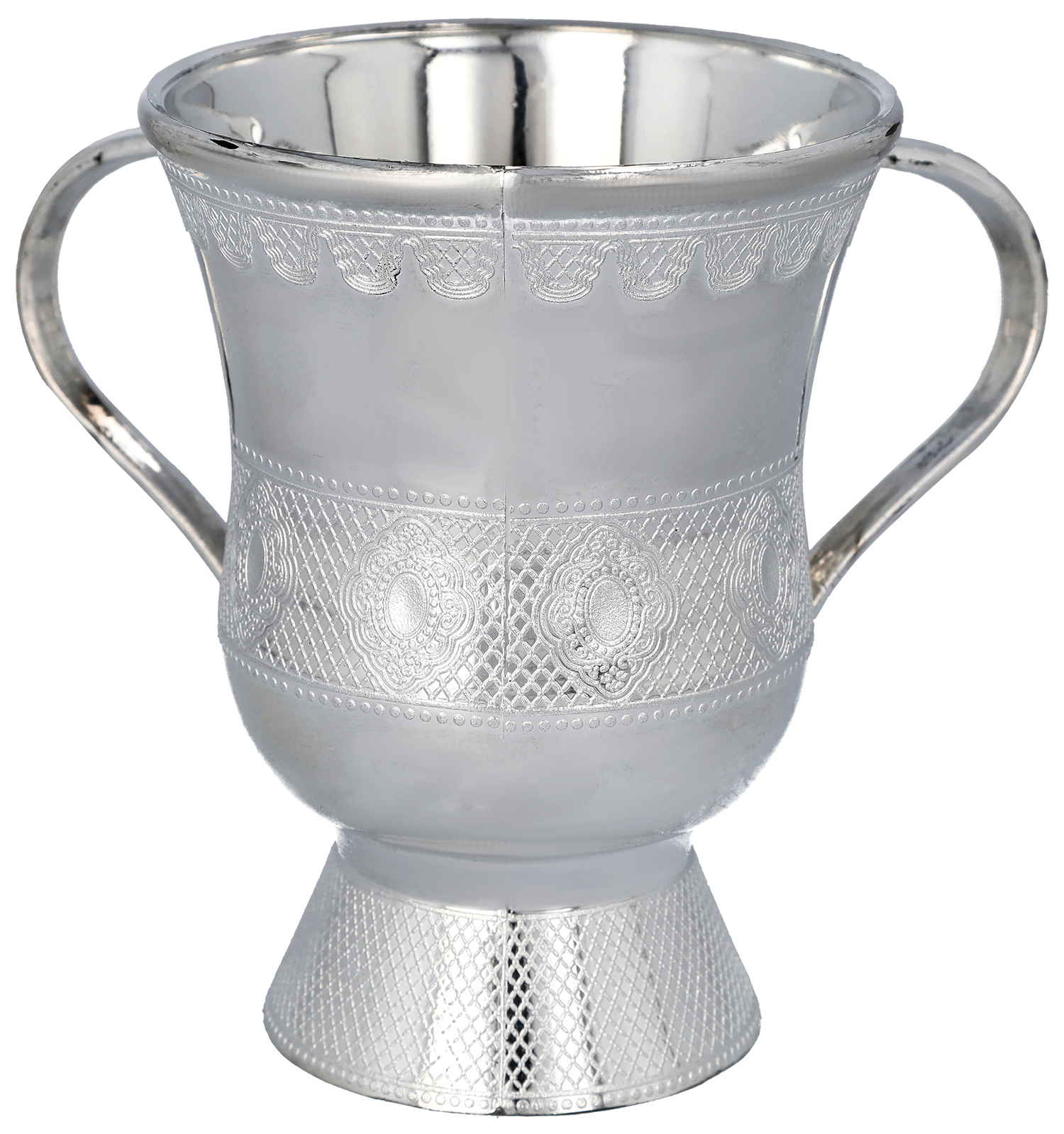 Plastic Elegant Washing Cup 16 Cm- Silver - LEHADAR