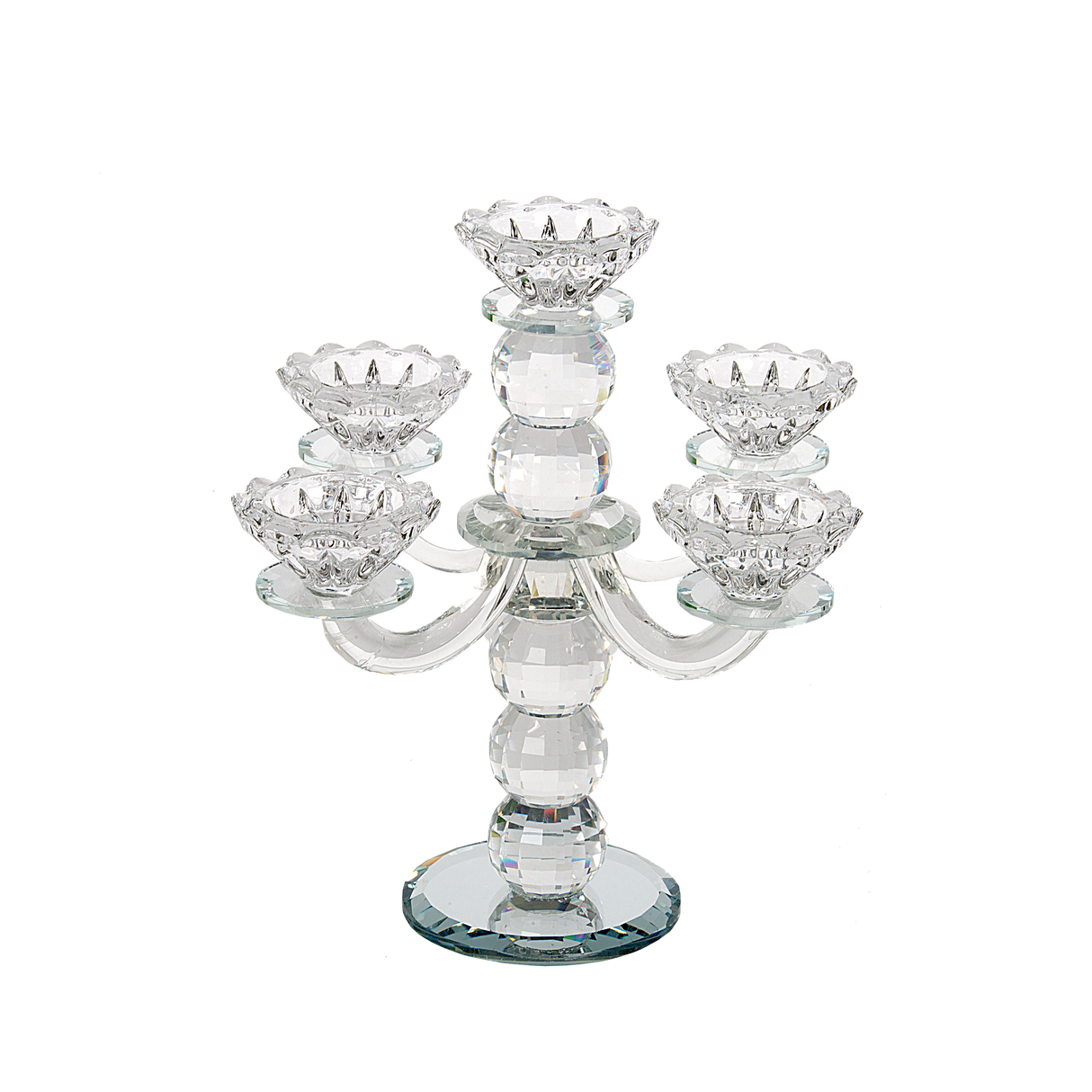 Crystal 5 Branch Candlesticks 25 Cm - LEHADAR