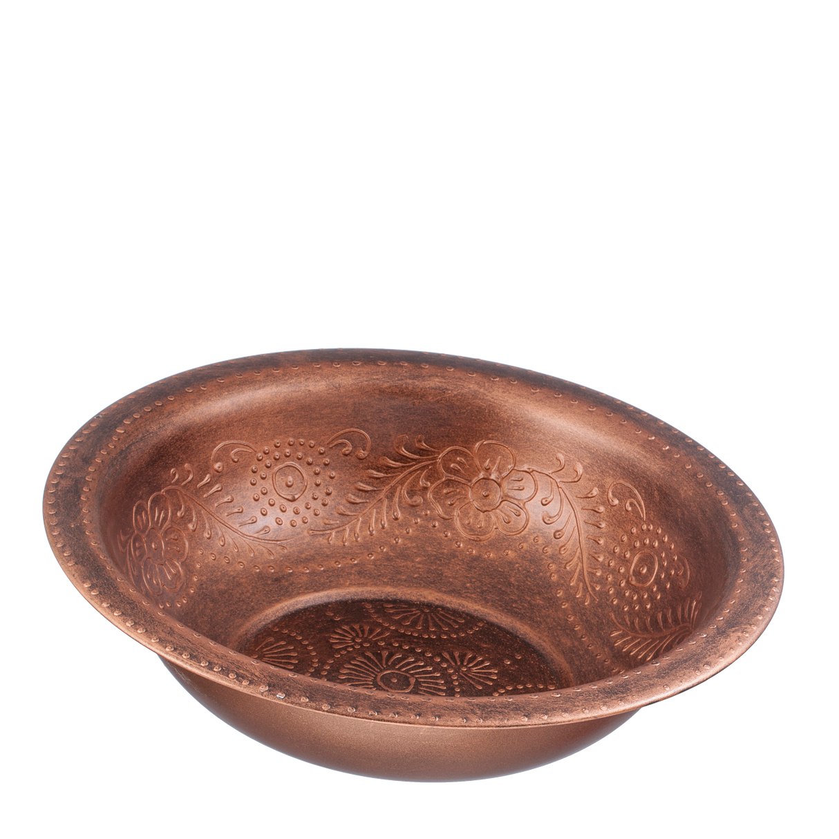 Washing Bowl Embossed copper antic finish - LEHADAR