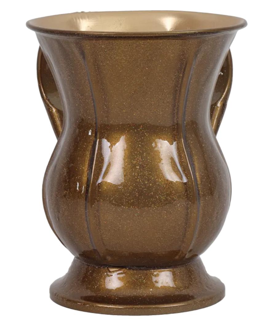 Washing Cup Stainless Steel Silver Glitter With Base - LEHADAR