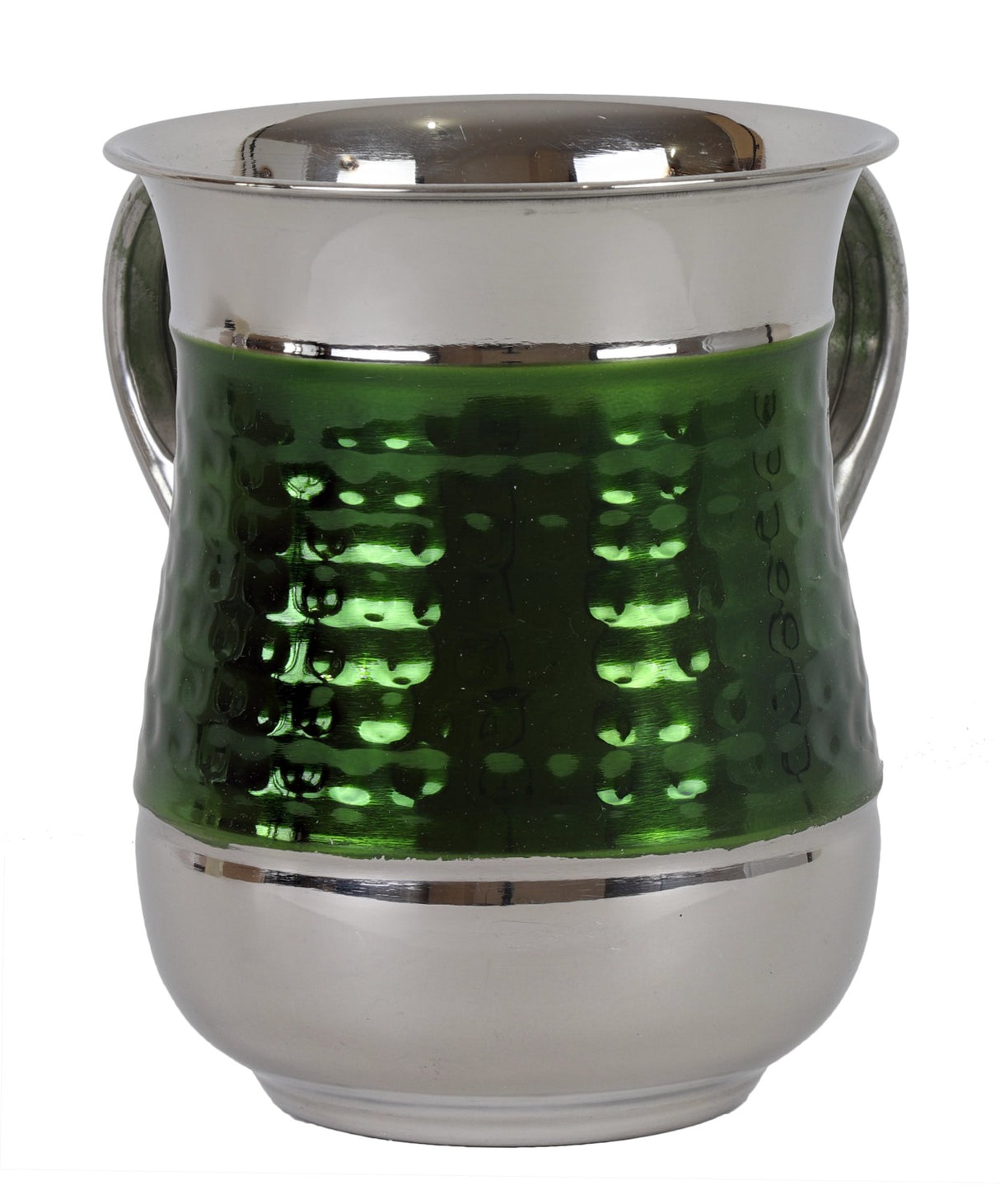 Washing Cup Stainless Steel Green Hammered` - LEHADAR