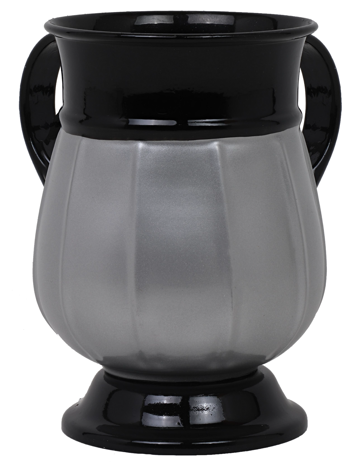 Washing Cup Silver & Black On Stem - LEHADAR