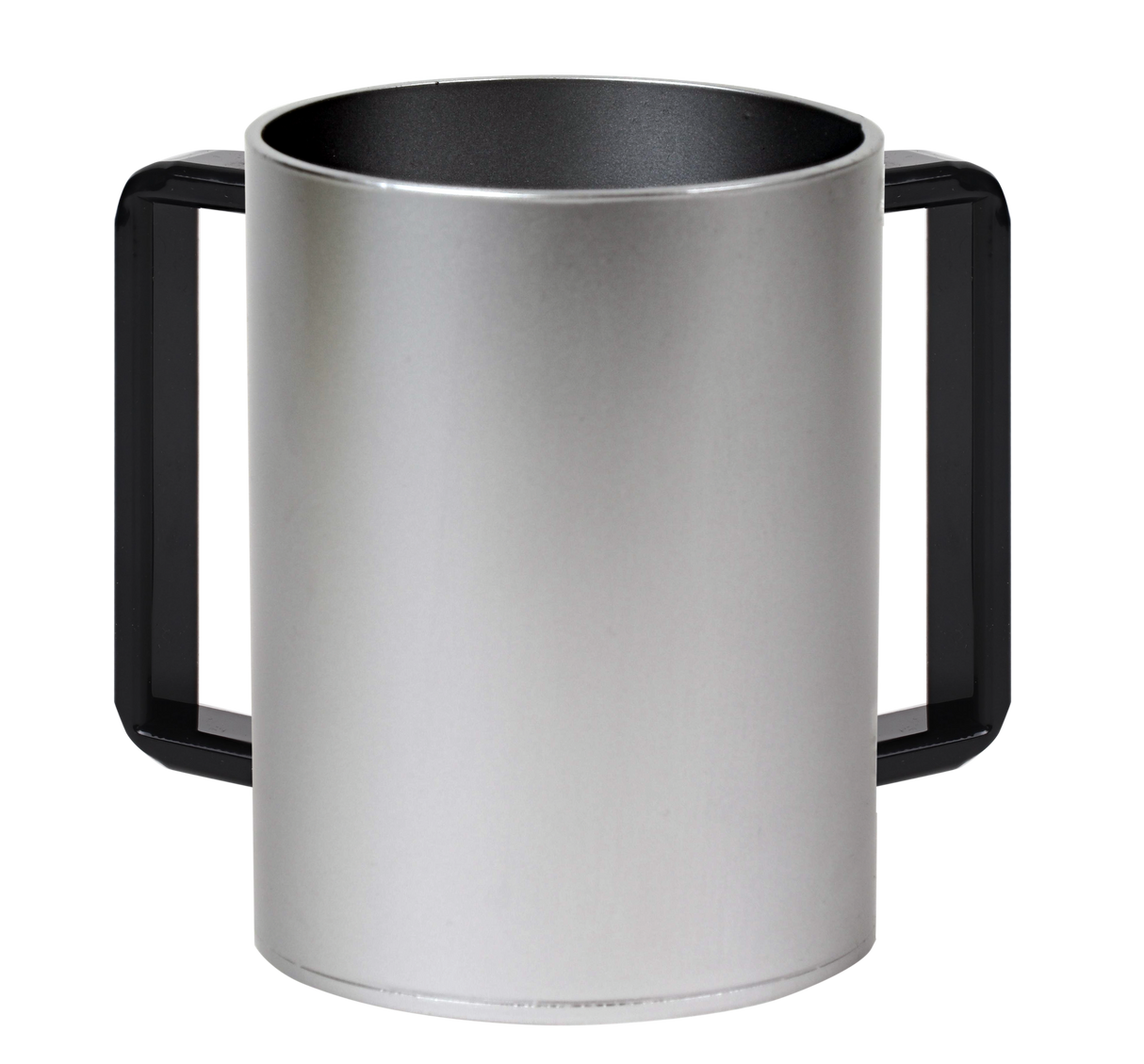 Acrylic Washing Cup Silver Black Handles 5" - LEHADAR