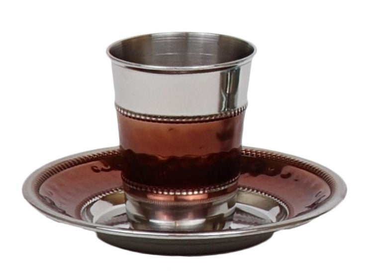 Stainless Steed Kiddush Cup Set Brown ( 140 ml 4.7 oz) - LEHADAR